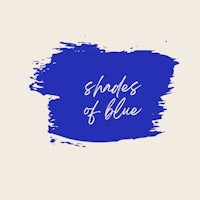 shades of blue on a white background