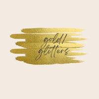 gold glitters logo on a white background