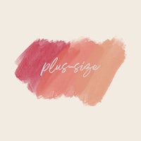 the word plus size on a beige background