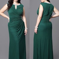 v-neck plus size chiffon mother of the bride dresses